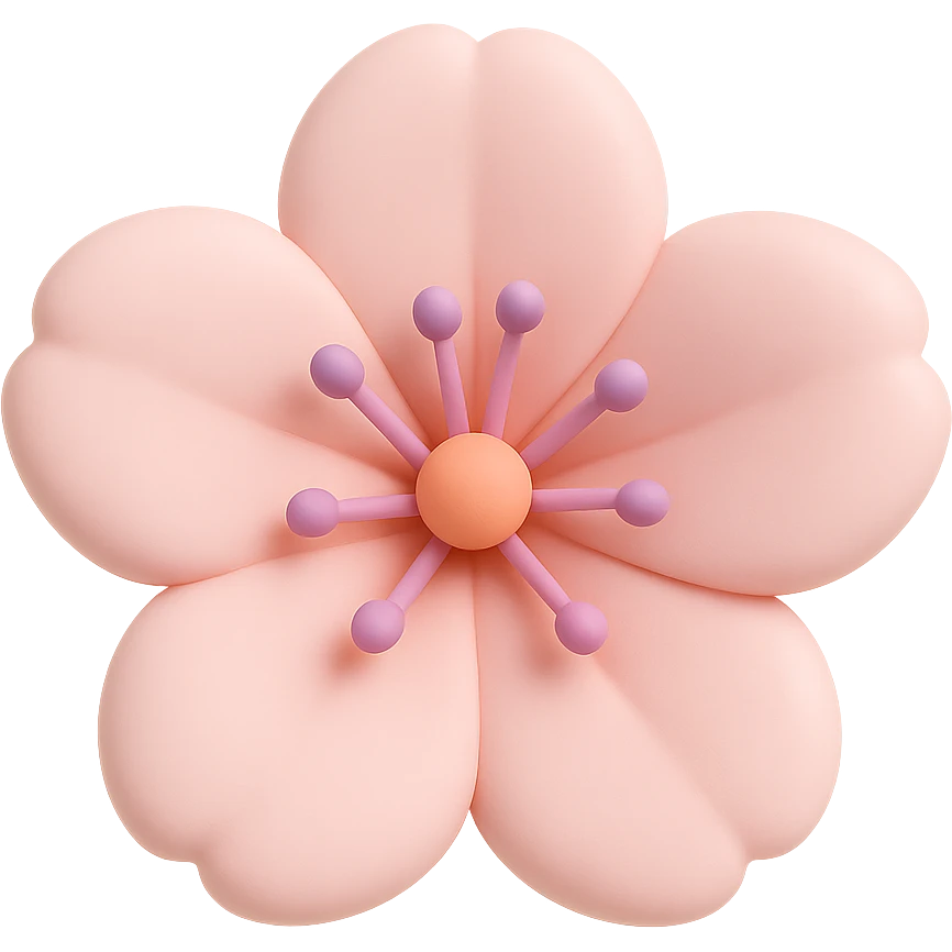 pink sakura cherry blossom flower, remove background emoji