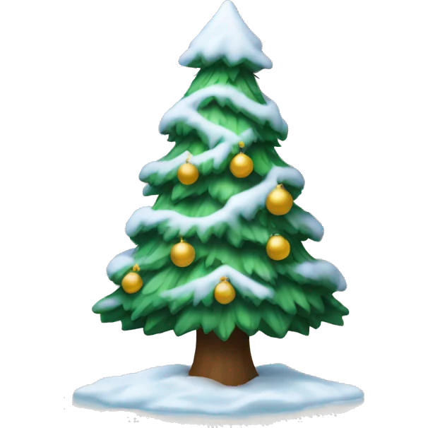 christmas tree with snow emoji