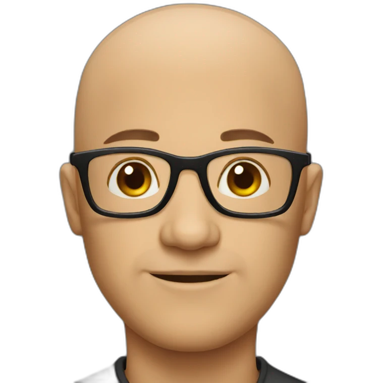 Bald man with glasses emoji