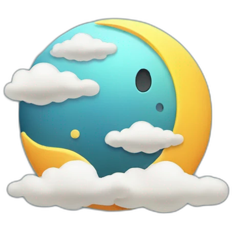 Moon and clouds game icon emoji