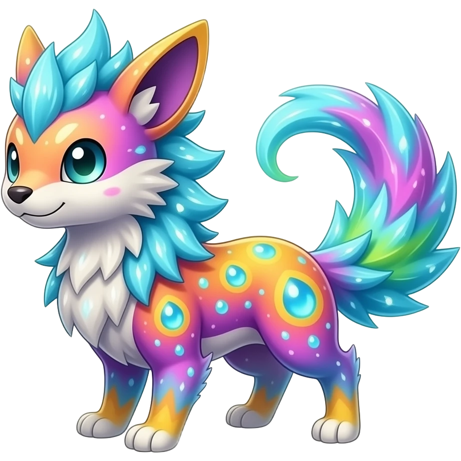 Elemental magical colorful exotic animesque Pokémon-Fakémon-animal-creature emoji