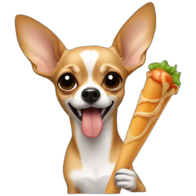 chihuahua eating drumstick emoji