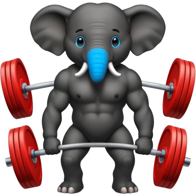  black elephant deadlifting emoji