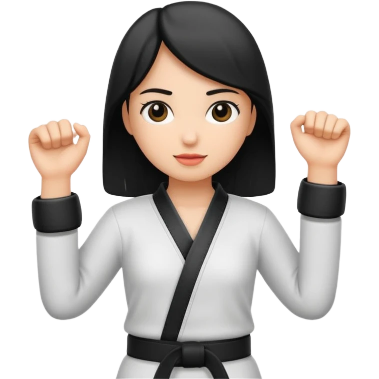 black belt in girl hand emoji