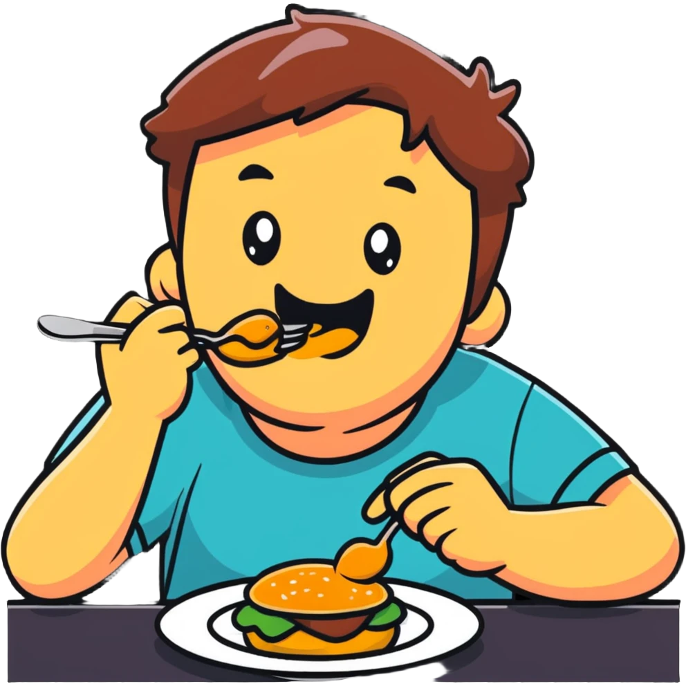 person moaning with pleasure while eating amazing food emoji