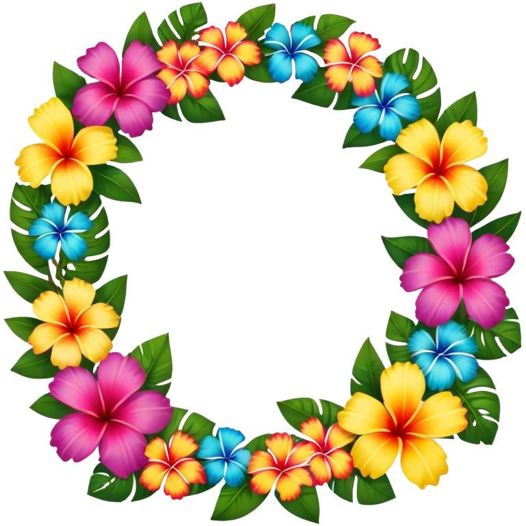 Beautiful Hawaiian flower lei emoji