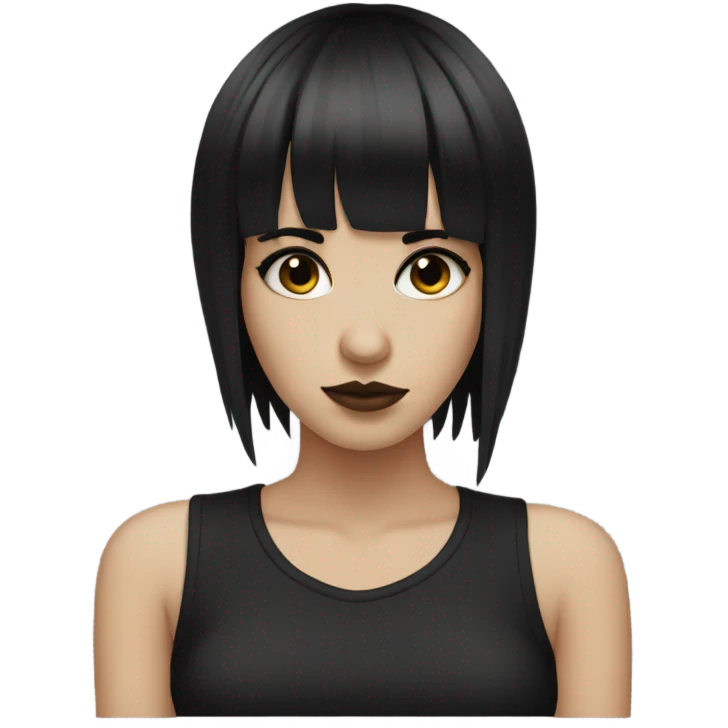 emo girl with black hair and bangs  emoji