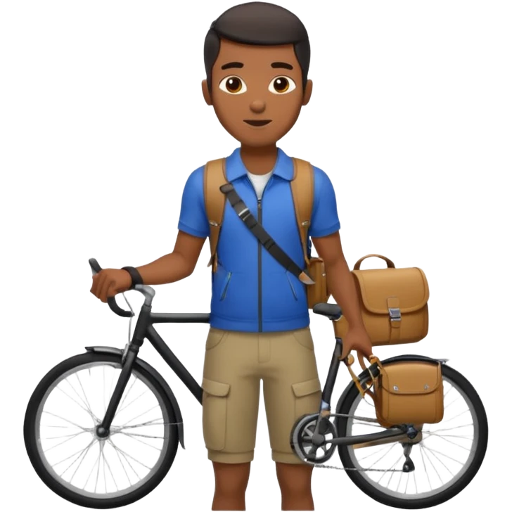 Urban Bike Courier black man  emoji