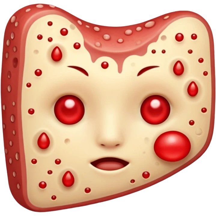 a piece of skin with red pimples emoji