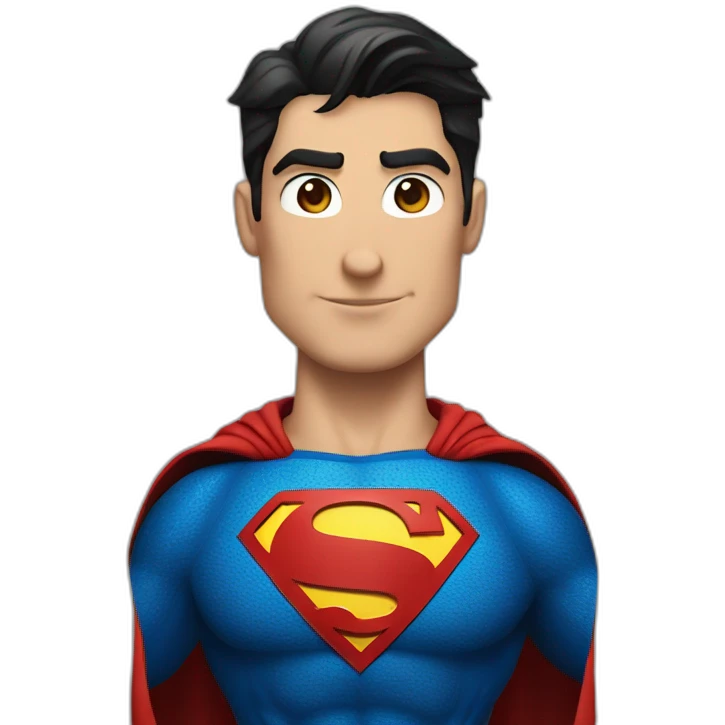 superman cute only upper body and large S logo emoji