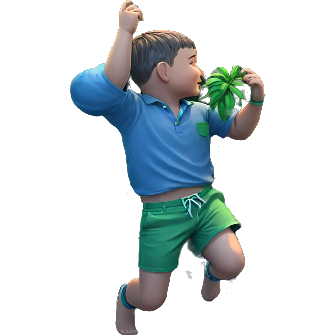 boy with plant in shorts emoji