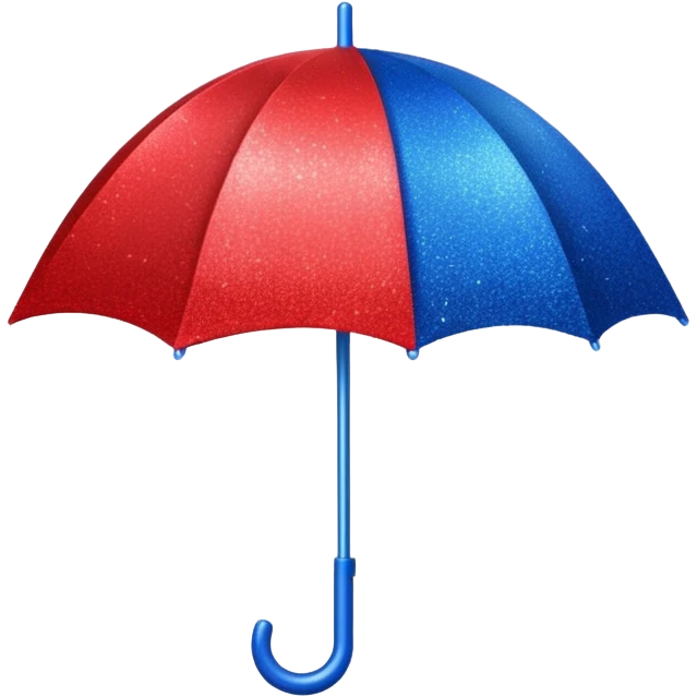 glitter red and blue umbrella emoji