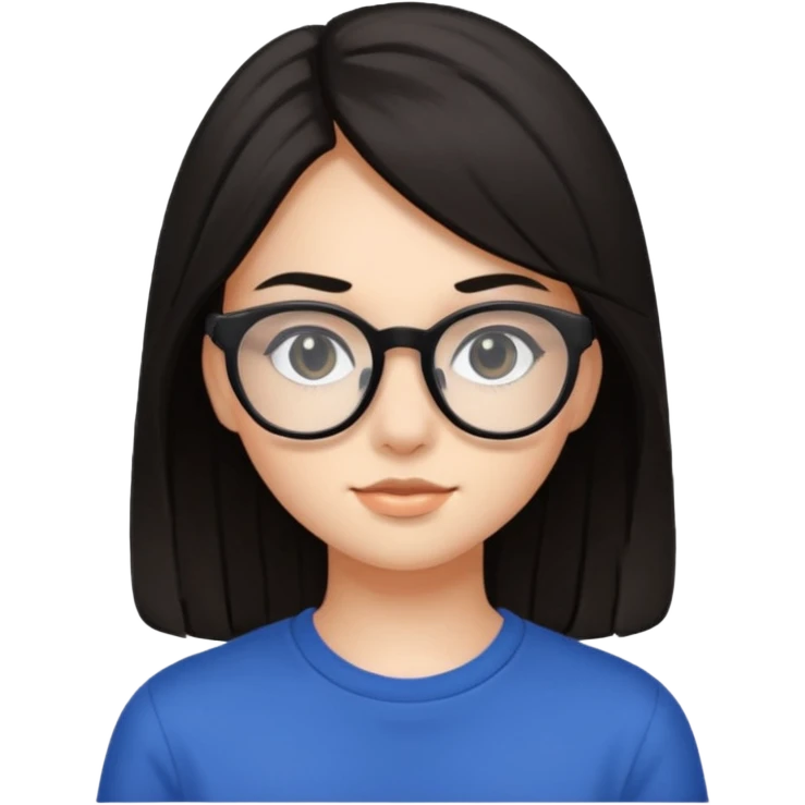 ragazzina di 16 anni mora con occhiali neri emoji
