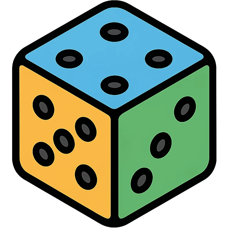 Colorful dice icon emoji