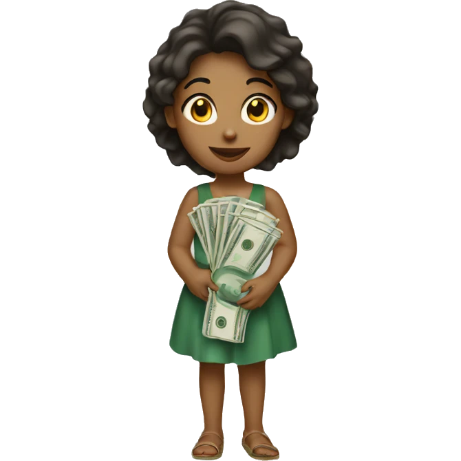 A girl holding money  emoji