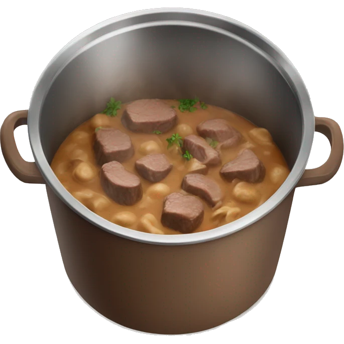 beef stroganoff in a pot emoji