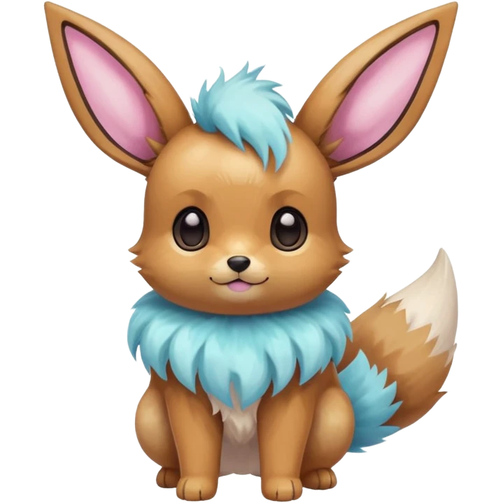 Kawaii Shiny Colorful Pastel Eevee Full Body emoji