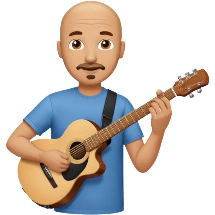 guitar player bald short mustache and goatee emoji