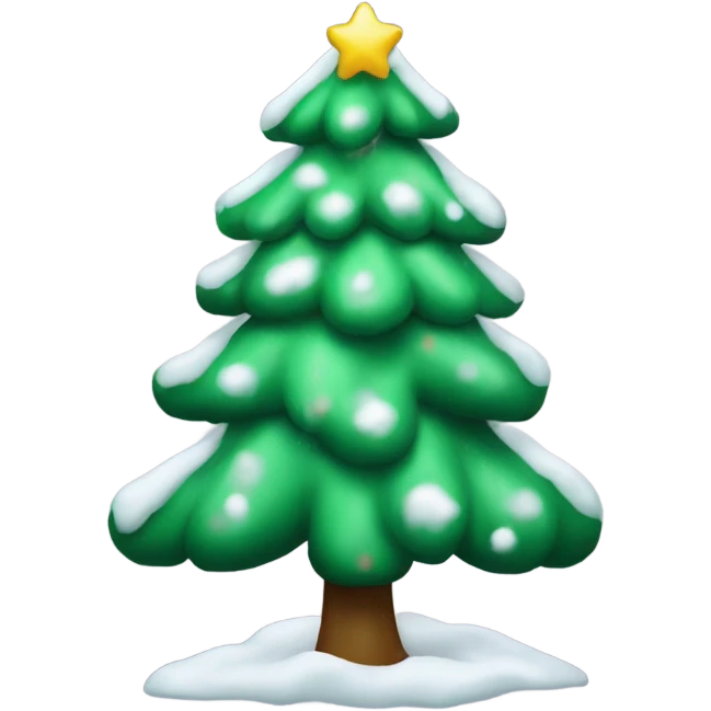 christmas tree with snow emoji