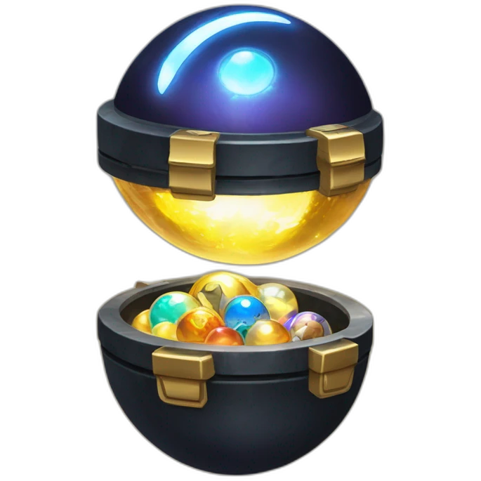 Pokemon Game LootCase Color Obsidian Rich Treasure Legendary Epic Pokeballs and Pokemons Inside this have Shiny Glow emoji