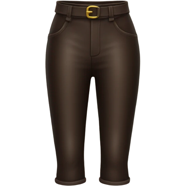 Dark brown High waisted leather pants isolated emoji