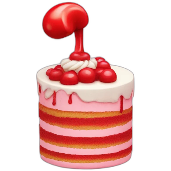 Téléphone rouge en gateau emoji