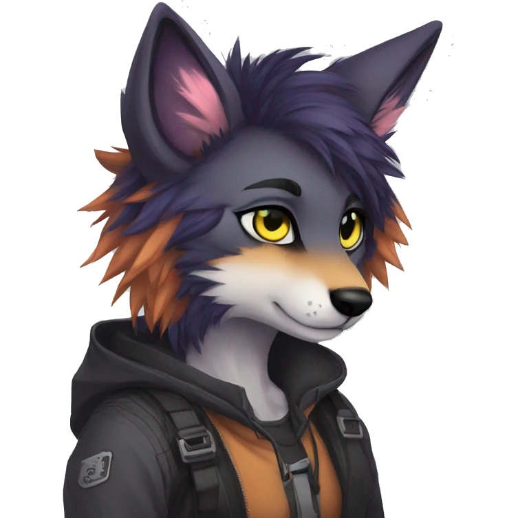 Edgy modern anthro furry sona by Falvie, AngieWolf emoji