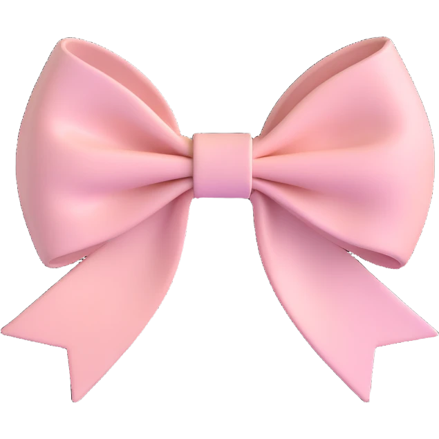 preppy pink bow, light pink, symmetrical, chic emoji