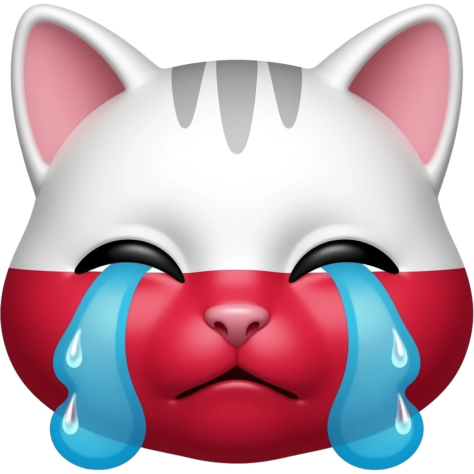 emoji of cat crying with polish flag emoji