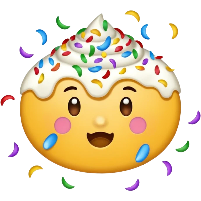 Expresión de molestia con rayos que explotan y llena de confeti  emoji