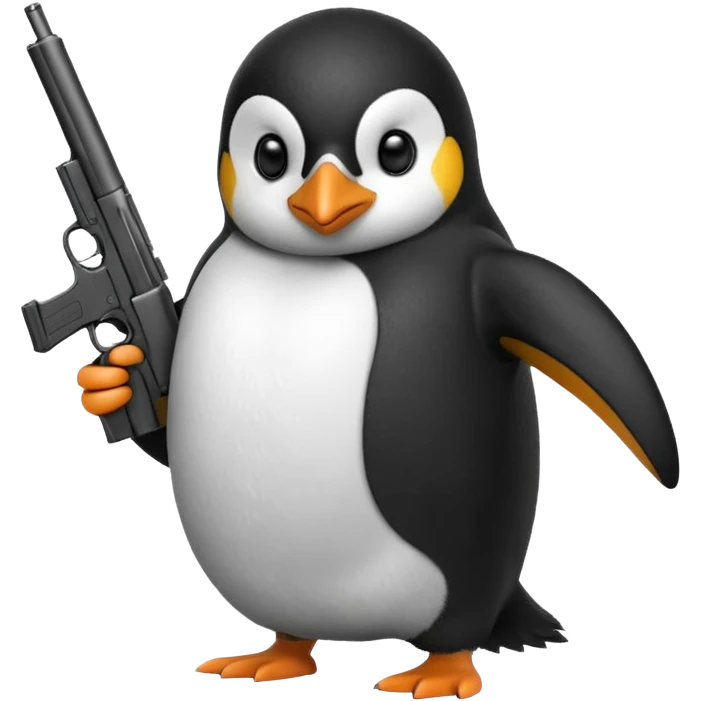 penguin with gun emoji
