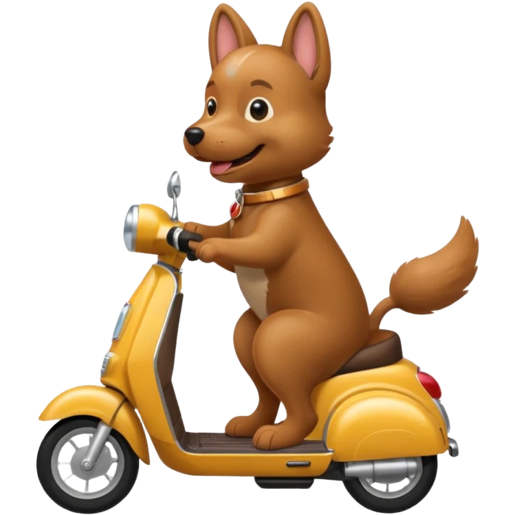 Dog riding a scooter  emoji