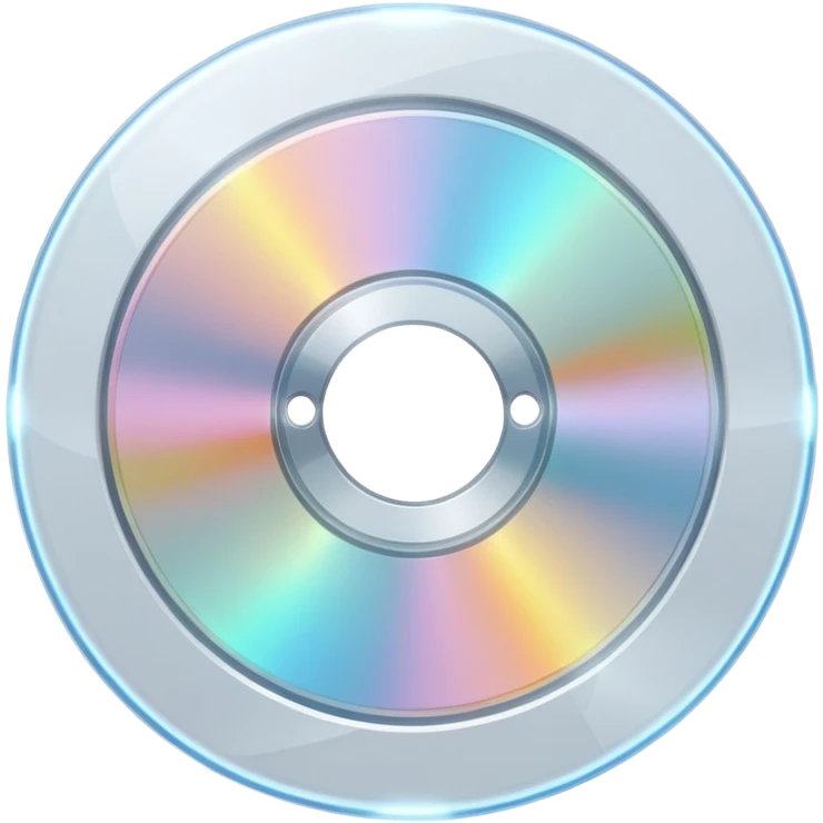 белый светящийся CD-диск, no background emoji