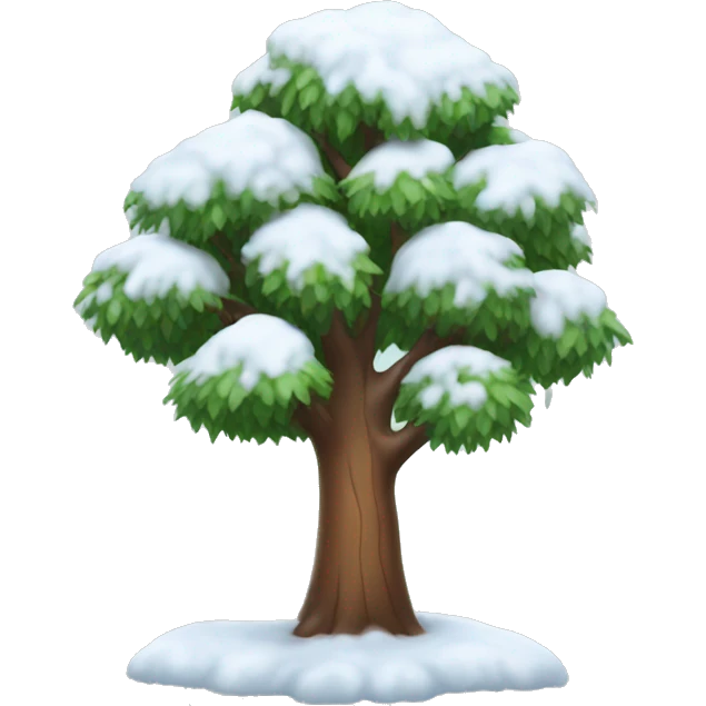 tree with snow emoji