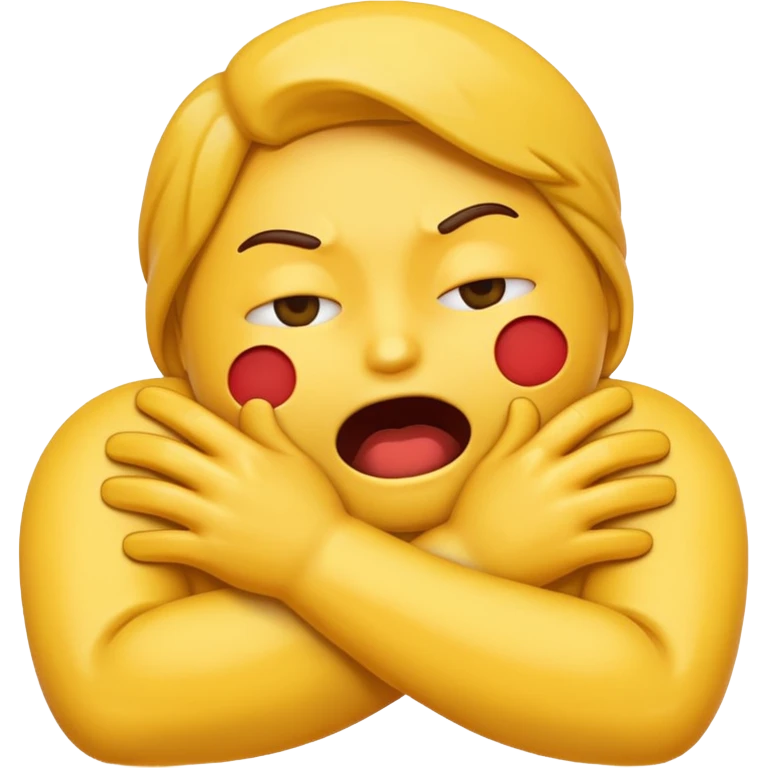 Emoji strangling itself with its hands  emoji