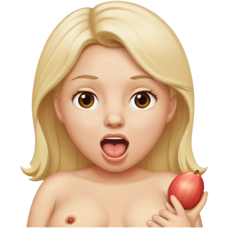 naked pregnant blonde with her mouth open emoji