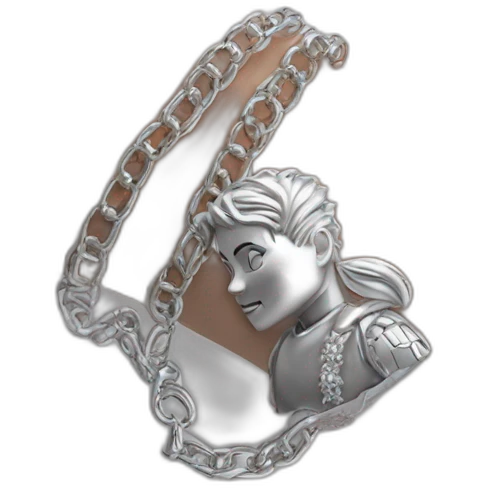 Joven  con 2 pulseras de Plata en las 2 manos y una cadena en el cuello de plata emoji