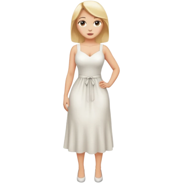 fullbody busty blonde woman standing with hands on hips, SFW emoji