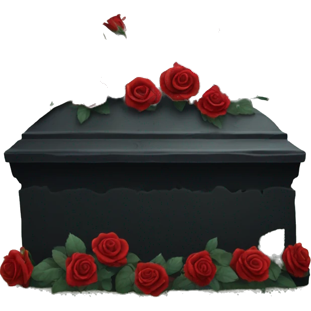 black grave with roses emoji