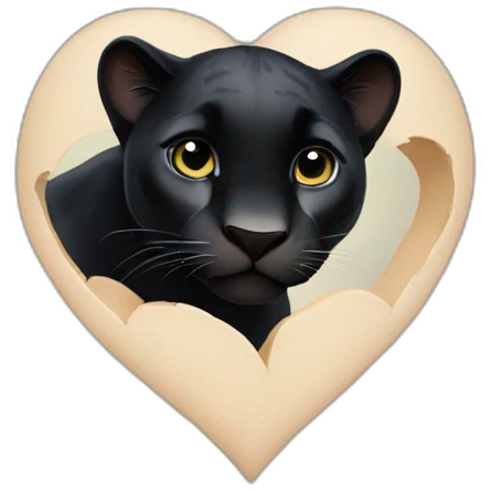 animal black panther making a heart emoji
