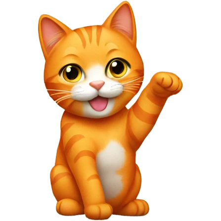 Orange cat peace hand  emoji