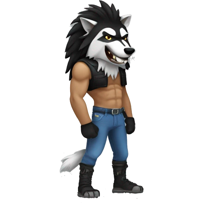 Lobo musculoso  emoji