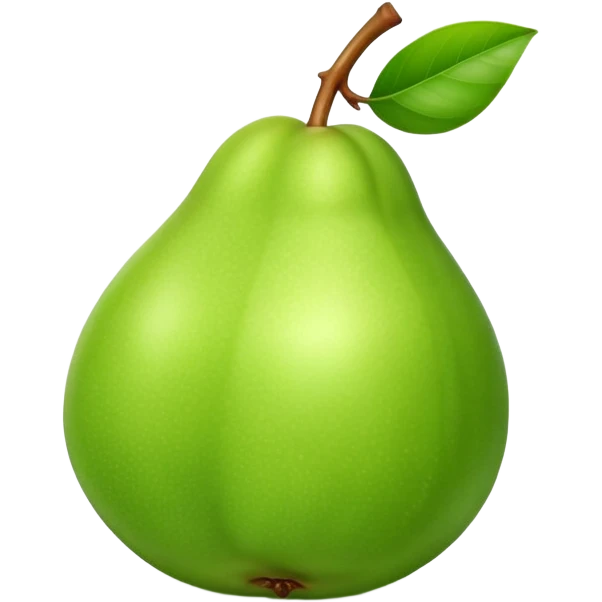A whole green guava fruit with a smooth skin emoji