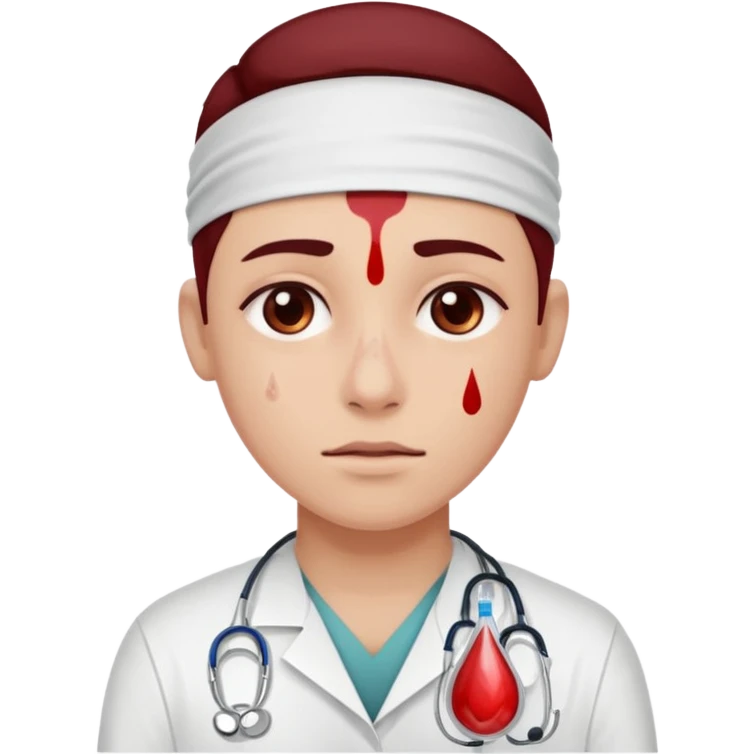 person with medical band and blood drop emoji