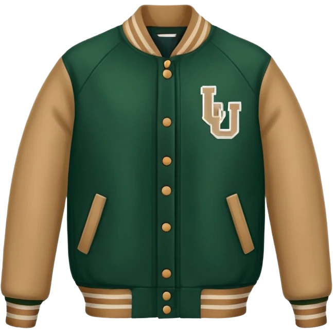 Dark green and tan varsity letterman jacket emoji