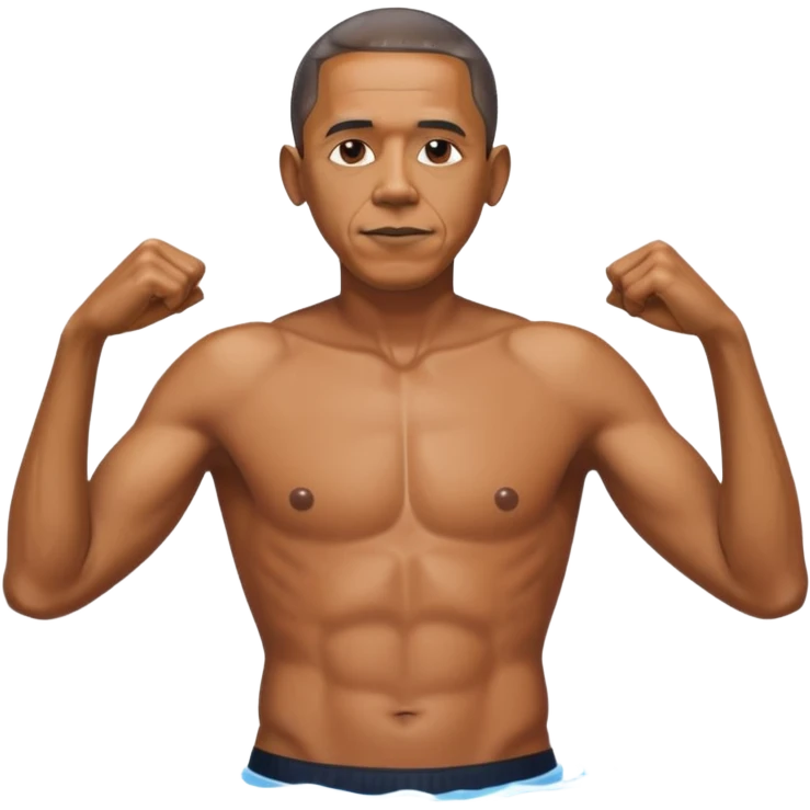 Obama meat oiled up and shirtless emoji