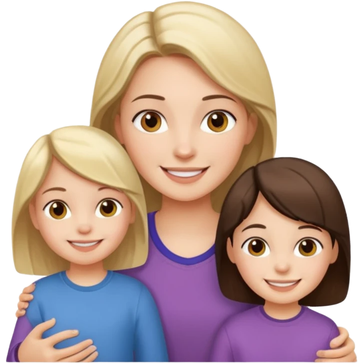 Girl with 2 kids emoji