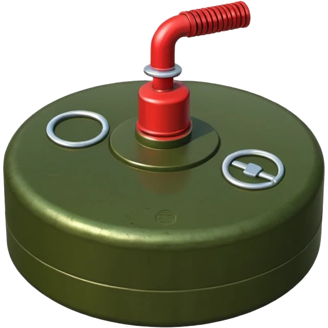 military green flat realistic anti-personnel mine emoji