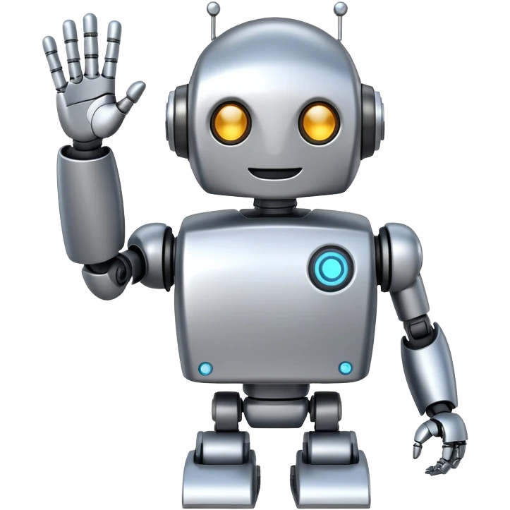 friendly robot waving emoji