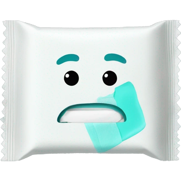 White and teal Wipes emoji